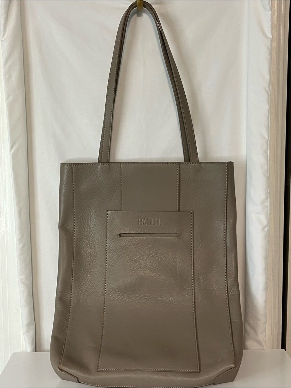 BASCH Leather Tote Bag in Taupe